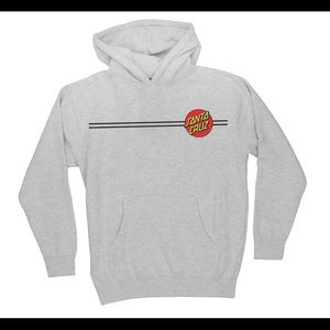 LIKE NEW Grey Santa Cruz Hoodie Sweatshirt